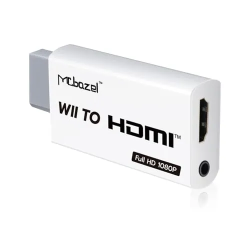 Mcbazel Wii HDMI Adapter Video Wii auf HDMI & 3.5mm für Audio, Wii HDTV Unterstützt alle Wii Display Modi: NTSC, 480i, 480p, PAL 576i, 720p, 1080p Wii Adapter