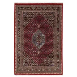 Cazaris Orientteppich Himla Bidjar, Blau-Rot, 60x90 cm - Teppiche & Böden, eleganter handgeknüpfter Orientteppich aus 100% Schurwolle, ideal für Räume mit Fußbodenheizung und sorgt für ein verbessertes Raumklima.