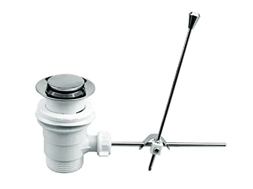 Stöpsel, Ablaufgarnitur Chrom 1 1/4" mit Zugstange - Waschbecken-Teile, hochwertige Chrom-Oberfläche und einfache Handhabung für optimalen Wasserfluss im Badezimmer.