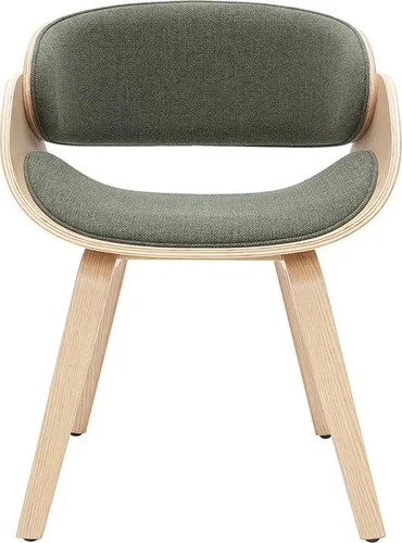 Miliboo Design-Stuhl aus khakigrünem Stoff und hellem Holz - Bürostühle mit modernem Design, bequemem Sitzkomfort und stilvollem khakigrünem Stoff, perfekt für jedes Home Office.