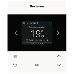 BUDERUS Logamatic RC200.2 Bedieneinheit - Wärmepumpenzubehör für Standardanwendungen, ideal als alleiniger Regler oder Fernbedienung in Kombination mit der RC310.
