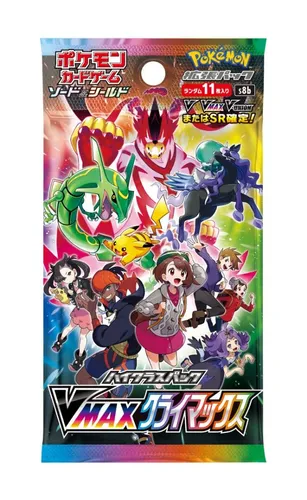 Pokemon VMAX Climax S8b Booster Display - Sammelkarten, japanisches Booster Display mit 10 Packs à 11 Karten, inklusive einer speziellen Kira-Energiekarte – ideal für Sammler und Pokémon-Fans!