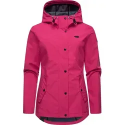 Ragwear Softshelljacke Margge Shell wasserdichte Damen Übergangsjacke mit großer Kapuze rot 4XL (48)