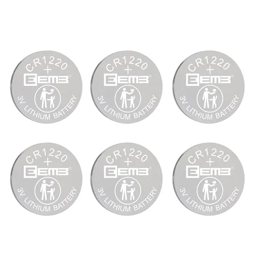 EEMB 6 Stück CR1220 Batterien 3V Lithium Knopfzellenbatterien 1220 Batterie DL1220 BR1220 für Thermometer, Fernbedienung, Uhr, Taschenrechner, elektronisches Notizbuch, Handyspiel