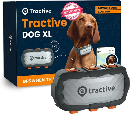 Tractive GPS Tracker Hund - XL Adventure, bissfestes Glasfasergehäuse, wasserdicht und bis zu 1 Monat Akkulaufzeit für große Abenteurer