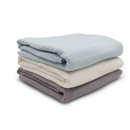 3x Double Gauze Musselin Set je 0,5m x 1,35m Stoff 100% Baumwollstoff Set15