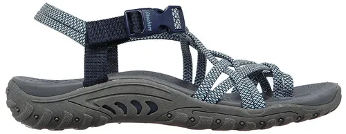 Skechers Reggae Irie Mon Sandale Blau Gr. 41 - Bequeme und luftige Skechers Sandalen in Blau für Damen, ideal für warme Tage. Einfacher Klettverschluss und leichtes Textilmaterial sorgen für optimalen Tragekomfort.