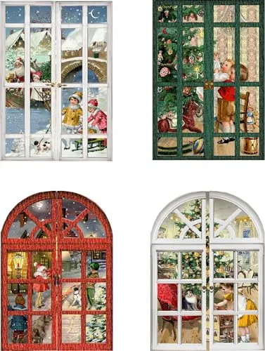 Mini-Adventskalender – Nostalgische Adventsfenster; Der Preis gilt pro Stück - Motiv nicht frei wählbar