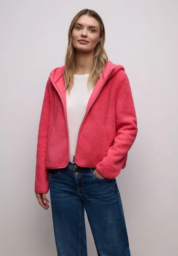 Street One Damen Teddy-Jacke mit Kapuze - Kuschelige Teddy-Jacke mit Kapuze, ideal für kalte Tage. Leicht und bequem, mit praktischen seitlichen Taschen für zusätzlichen Komfort.