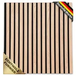Xxxl Akustikpaneel in Braun, 60x118 cm - Wand & Decke - Schallreduzierendes Akustikpaneel in Bianco-Eichefarben, ideal für eine verbesserte Raumakustik und einfache Montage ohne Bohren.
