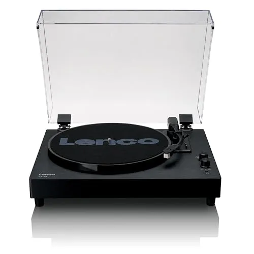 Lenco Plattenspieler Bluetooth LS-60BK - Kabelloses Musikhören - Plattenspieler mit Bluetooth-Funktion, ideal für das kabellose Abspielen von Schallplatten und Musikstreaming in hervorragender Klangqualität.