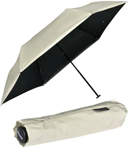 Doppler Taschenschirm zero99 Ultra Sun in Macadamia Beige Black UV | Leichter kleiner Regenschirm | Mini-Regenschirm | UV-Schutz