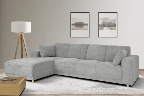 Home affaire Ecksofa LEMPS wahlweise Recamiere links oder rechts L-Form, incl. Zierkissen, Stellmaße 297x162 cm