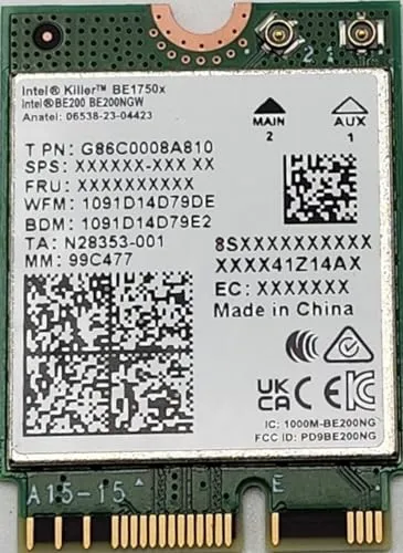 Intel Killer WI-FI 7 x BE1750 2230 BE - WLAN-Zubehör mit ultraschnellem Wi-Fi 7, ideal für Gamer und Streaming-Enthusiasten, sorgt für lagfreies Online-Erlebnis.