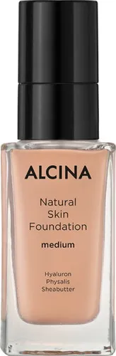 Alcina Natural Skin Foundation medium 35 ml - Leichte Foundation für einen natürlichen Teint mit individueller Deckkraft. Die cremige Textur sorgt für ein seidenmattes Finish und vereint Make-up mit Pflege. Ideal für ein frisches Hautbild.