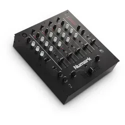 Numark M6 USB - Vielseitiger 4-Kanal DJ-Mixer mit Audio Interface - DJ-Konsolen mit 4 Kanälen, 3-Band EQ und austauschbarem Crossfader für flexibles Mixing. Ideal für Hochzeiten, Clubs und Partys!