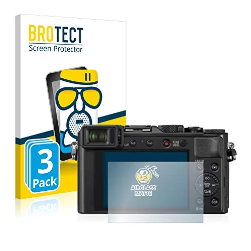 BROTECT Entspiegelungs Schutzglas für Panasonic Lumix DC-LX100 II (3 Stück) Schutzfolie Panzer Folie Glas Matt [Extrem Kratzfest 9H, Anti-Reflex]