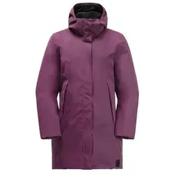 JACK WOLFSKIN SALIER COAT Damen XXL – Lila - Funktionsjacke mit wasser- und winddichtem TEXAPORE Material, ideal für kaltes Wetter. Die PRIMALOFT® Isolierung sorgt für Wärme, während die abnehmbare Kapuze und der Taillenzug für perfekten Sitz sorgen.