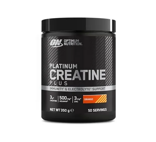 Optimum Nutrition Platinum Creatine Plus, 350 g Dose, Orange - Protein Shakes & Muskelaufbau, unterstützt die Muskelkraft und Regeneration für optimale Trainingsergebnisse.