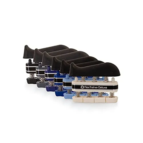 AFH Webshop 6er Spar-Set | Flex Trainer Deluxe | Handtrainer Fingertrainer | Handtrainingsgerät | Fingertrainingsgerät | extra-leicht, leicht, stark, sehr-stark, extra-stark und Ultra-stark