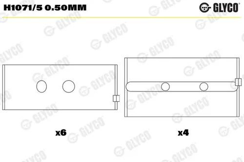 GLYCO Kurbelwellenlager H1071/5 0.50mm für FIAT QUBO - Motor-, Pleuel- & Hauptlager, hochwertige Aluminiumlegierung auf Stahlunterlage für optimale Leistung und Langlebigkeit.