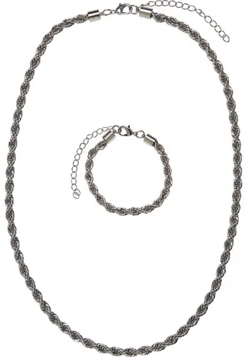 URBAN CLASSICS Edelstahlkette Urban Classics Damen Charon Intertwine Necklace And Bracelet Set
