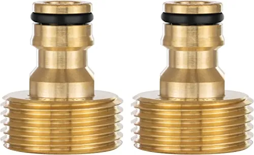 Poppstar 1 Zoll Schlauchanschluss (Wasserhahn-Adapter mit 1" Außengewinde (33mm) und Schnellkupplung (kompatibel mit Gardena Stecksystem), 2 Stück