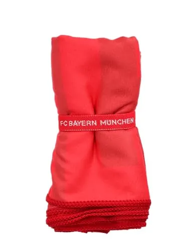 FC Bayern München Handtuch Microfaser 140 x 70 cm (Rot) I Schnelltrocknendes Fitnesshandtuch für Sport & Reisen mit Vereinswappen I Offiziell lizenziert