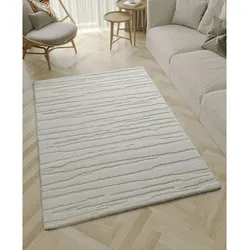 Novel Webteppich Elio, Creme, Beige, Textil, Struktur, rechteckig, 140x200 cm, Bsci, für Fußbodenheizung geeignet, Teppiche & Böden, Teppiche, Moderne Teppiche