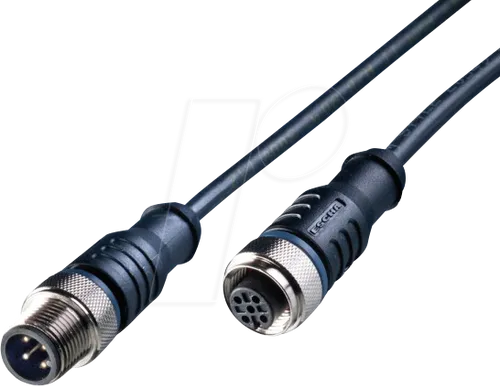 L2W 200100-01 - 5m Sensor Kabel mit M12 Stecker/Buchse - Industrie- und Maschinenleuchten: 5 m langes, 4-adriges Sensor Kabel mit M12 A-kodierten Anschlüssen, ideal für den Anschluss von LED2WORK 24V DC Leuchten.