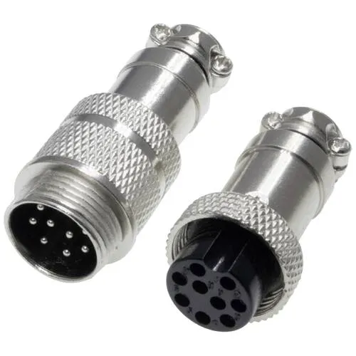 Pollin 453567 Rundsteckverbinder Stecker, Buchse Gesamtpolzahl: 9 1 Set