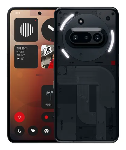 Nothing Phone (3a) 256GB/8GB RAM Dual-SIM schwarz - Mittelklasse LTE Smartphone mit Glyph LED-Elementen und 120Hz AMOLED Display für flüssige Bildwiedergabe, ideal für Technikliebhaber und Multitasking.