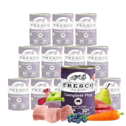 Fresco Complete Plus Ibérico 400 g - 12 Stück für Hunde - Schmackhafte Hundenahrung mit 35% Ibérico Fleisch und wertvollen Zutaten. Ideal für eine ausgewogene Ernährung und für den täglichen Genuss Ihres Vierbeiners.