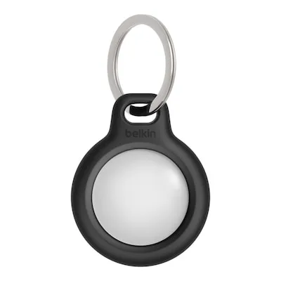 Belkin AirTag Hülle mit Schlüsselanhänger - Kratzfester Secure Holder in Schwarz, idealer Schutz und Sichtbarkeit für Ihr AirTag