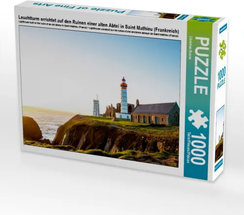 Calvendo Leuchtturm errichtet auf den Ruinen einer alten Abtei in Saint Mathieu (Frankreich) 1000 Teile Puzzle quer 640x480mm, Bosse Christian; 7412806