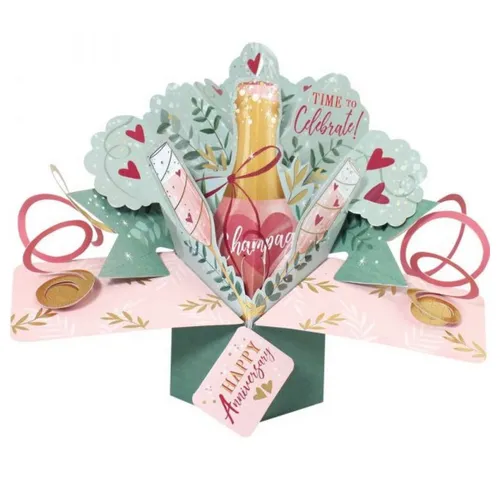 Geese Design-Trends Grußkarten Grußkarte PopUp 'Happy Anniversary' Champagner