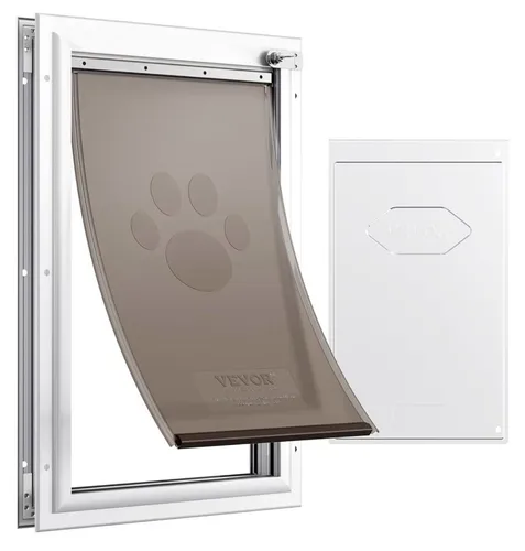VEVOR Haustierklappe für Katzen und Hunde - Haustierklappe aus Aluminium, geeignet für Türstärken von 1,06-2 Zoll, mit einem magnetischen Klappensystem für sicheren Zugang.