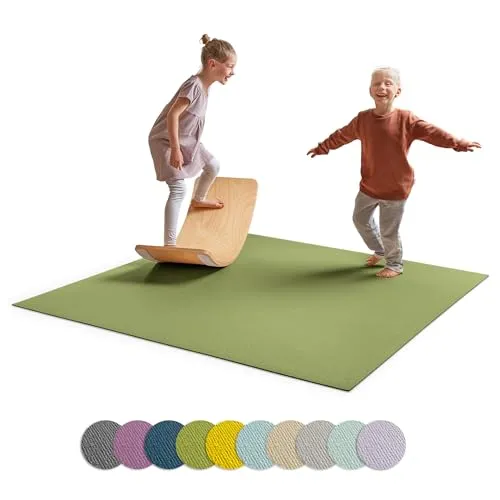 Ehrenkind® Anti-Rutsch Krabbelmatte Olivgrün 180x100 cm - Die hochwertige Krabbelmatte für Babys bietet eine rutschfeste und isolierende Unterlage. Sie ist abwaschbar, hygienisch und eignet sich perfekt für drinnen und draußen. Made in Germany für höchste Qualität.