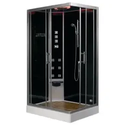 EAGO Dampfdusche DZ954F8 - 100x80 cm, rechts - Die EAGO Dampfdusche der Oslo Serie bietet hochwertiges Design und durchdachte Technik. Mit Regendusche und digitaler Steuerung für ein entspannendes Wellness-Erlebnis in Ihrem Zuhause.