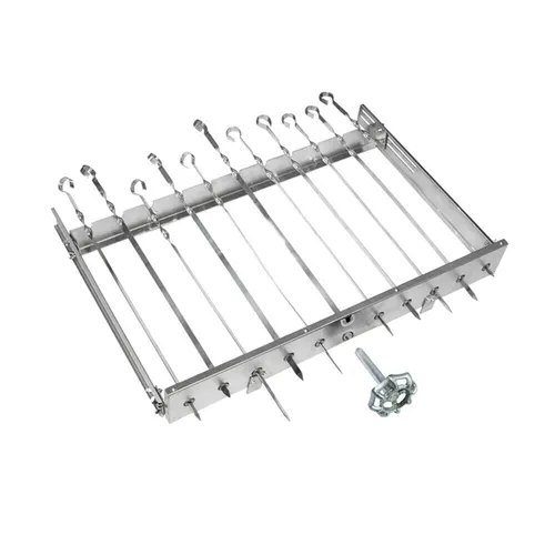 Spießdreher Schaschlik Drehvorrichtung für 11 Spieße Sesam II - Grill-Werkzeuge, mechanische Drehvorrichtung aus Edelstahl für gleichmäßiges Grillen von 11 Spießen, ideal für BBQ-Liebhaber.