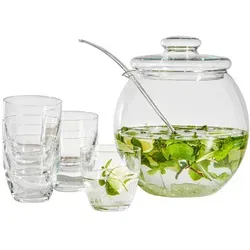 Novel Bowle-Set Bovla Set, Transparent, Glas, 9-teilig, 30x30x35 cm, Essen & Trinken, Gläser, Gläser-Sets