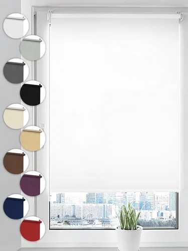 Sonello Verdunkelungsrollo Klemmfix ohne Bohren 25 x 150 Weiß Verdunklungsrollo Fensterrollo Rollo Seitenzugrollo Klemmrollo für Fenster & Tür