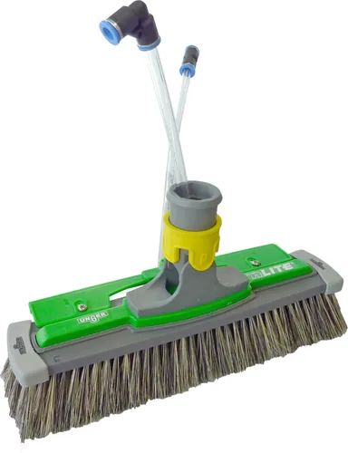 Unger nLITE Hybrid Bürste 41cm - Reinigungsbürste mit Power Bristle Technologie für starke Reinigungskraft und leichtes Gleiten. Ideal für Erst- und Solarreinigung, kompatibel mit nLITE Teleskopstangen.