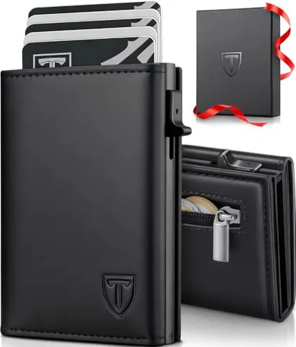 TENBST Smart Wallet 3.0 | Portmonee Herren Leder mit Magnetverschluss | Ultradünnes Slim Wallet & Kartenetui | RFID Blockierend | Minimalistische Geldbörse Herren | Geschenke zum Vatertag