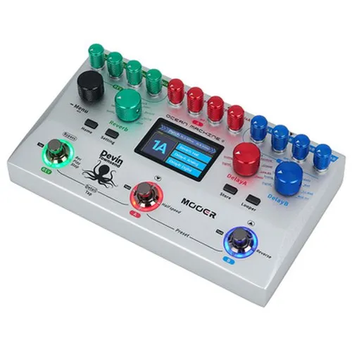 Mooer Ocean Machine II Delay/Reverb - Devin Townsend Signature - Dual Delay/Reverb/Looper Effekt Pedal mit 15 Delay-Typen, 9 Hallmodi und Freeze-Funktion für kreative Klanggestaltung. Ideal für Musiker, die vielseitige Effekte suchen.