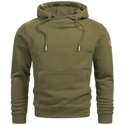 Alessandro Salvarini Kapuzenpullover Herren Baumwolle grün, XXL - Herren-Pullover aus der Black Label-Kollektion, sehr weiches Baumwollmaterial für höchsten Tragekomfort und stilvolles Design mit Kunstleder-Logo.