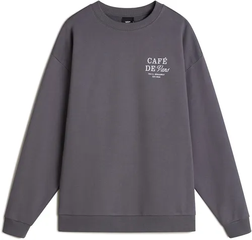 VANS CAFE Sweater 2026 asphalt - L - Stylischer VANS CAFE Sweater 2026 in asphalt - L aus 100 % Baumwolle, ideal für lässige Outfits. Weich und atmungsaktiv mit klassischem Rundhalsausschnitt und urbanen Prints für einen zeitlosen Look.