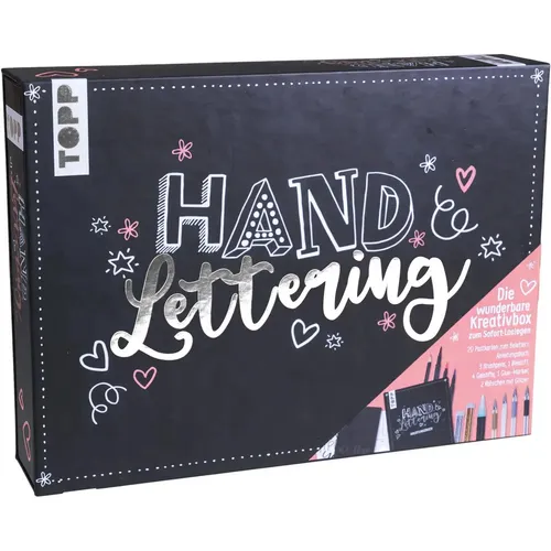 Frech Handlettering - Die wunderbare Kreativbox - Marker & Filzstifte: Rundum-Set mit Anleitungsheft, Brush Pens und Glitzer für kreative Handlettering-Projekte.