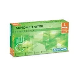 ARNOMED Nitril Lime Green Einmalhandschuhe, puderfrei, grün 389-L , 1 Packung = 100 Stück, Größe L