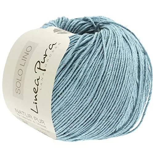 LANA GROSSA Solo Lino | Handstrickgarn aus 80% Leinen-Viskose & 20% Leinen | 50g Wolle zum Stricken & Häkeln | 120m Garn FB 22